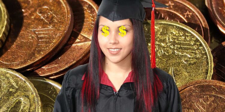 comment économiser argent étudiant fille dollars dans les yeux