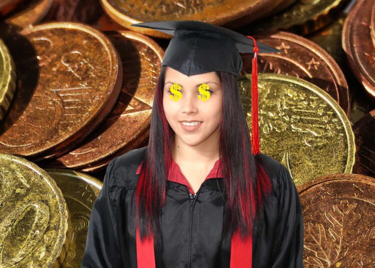 comment économiser argent étudiant fille dollars dans les yeux