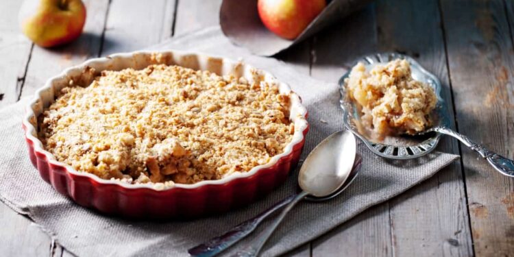 Tartelettes façon crumble aux pommes et confiture