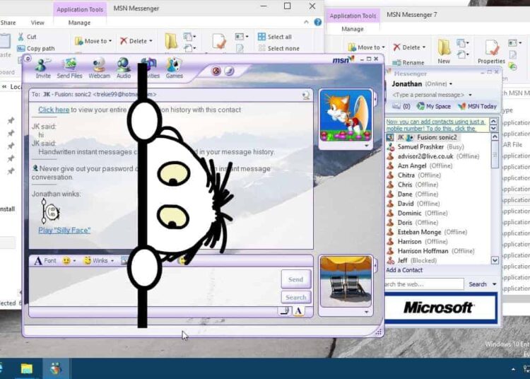 Capture écran souvenir MSN Messenger