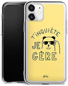 Protection téléphone T'inquiète je gère avec un ours