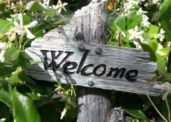 panneau bois welcome accessoires jardin