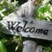 panneau bois welcome accessoires jardin