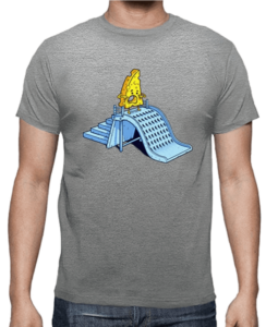 t-shirt humour homme fromage râpé sur un toboggan