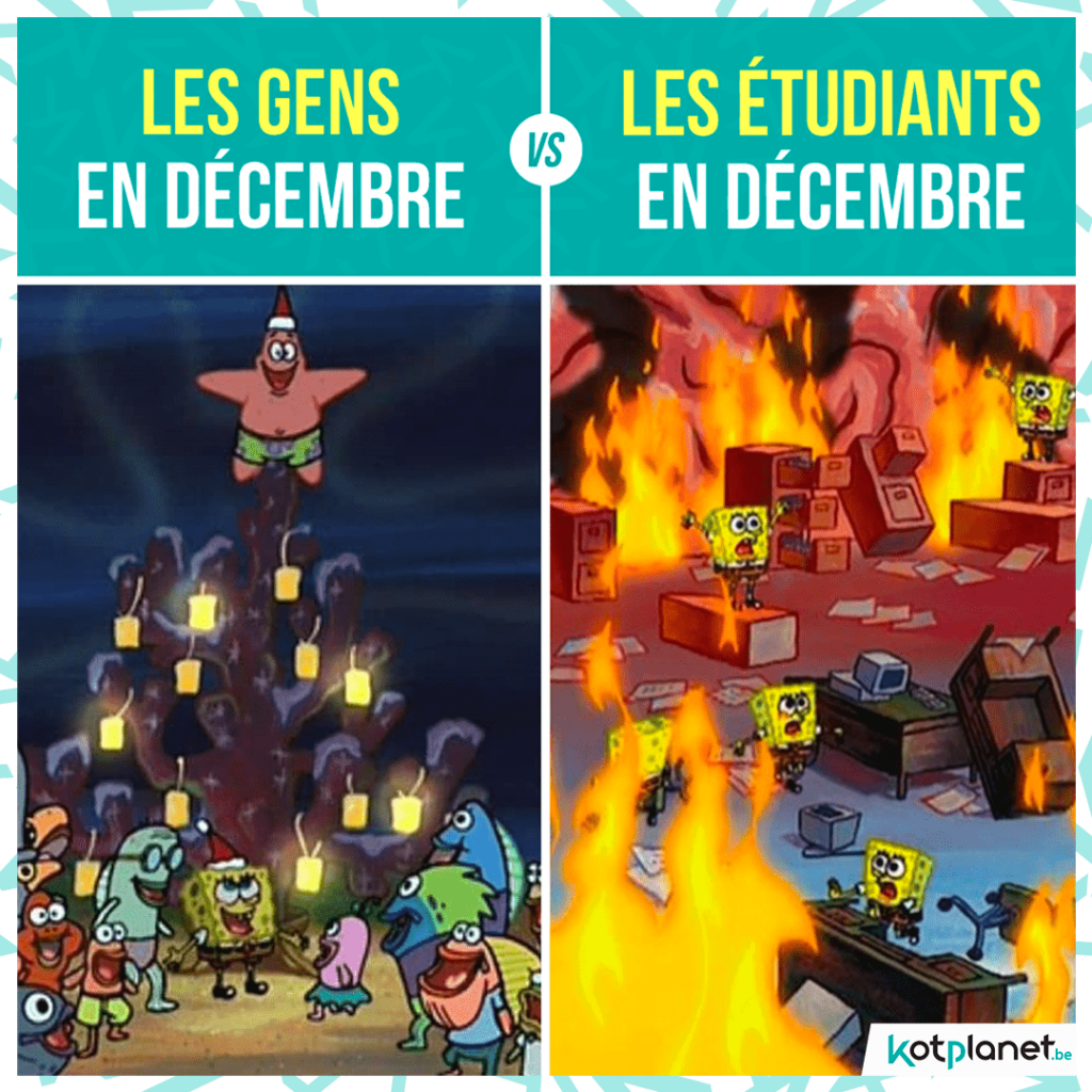 meme les gens en decembre vs les etudiants