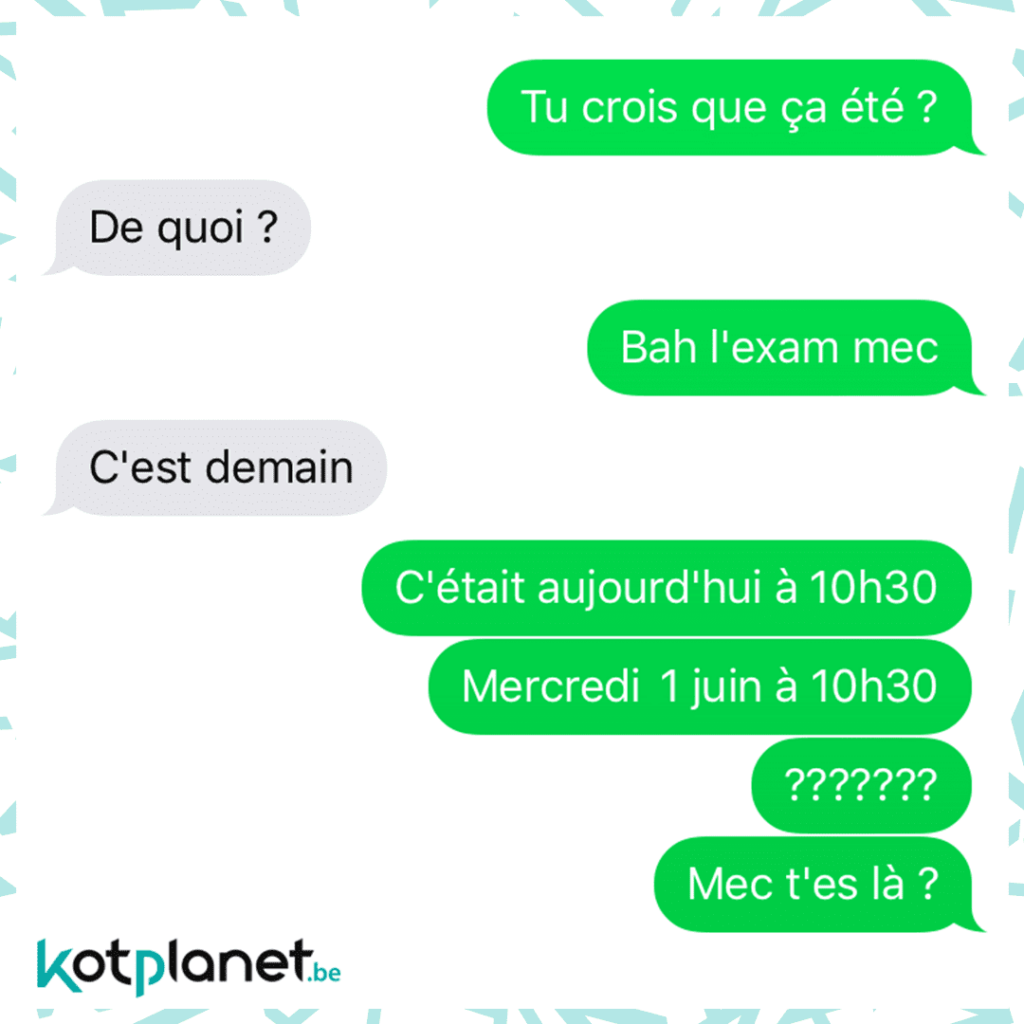 meme sms oubli exam
