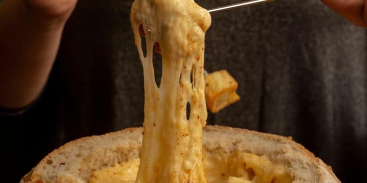 pexels-gonzalo-acuna-fromages fondant et coulant dans une fondue-Pourquoi faire une fondue savoyarde au kot
