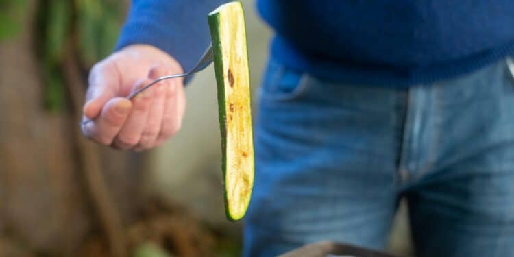 pexels-kampus-homme retournant un légume au barbecue-7 accompagnements à cuisiner pour un barbecue
