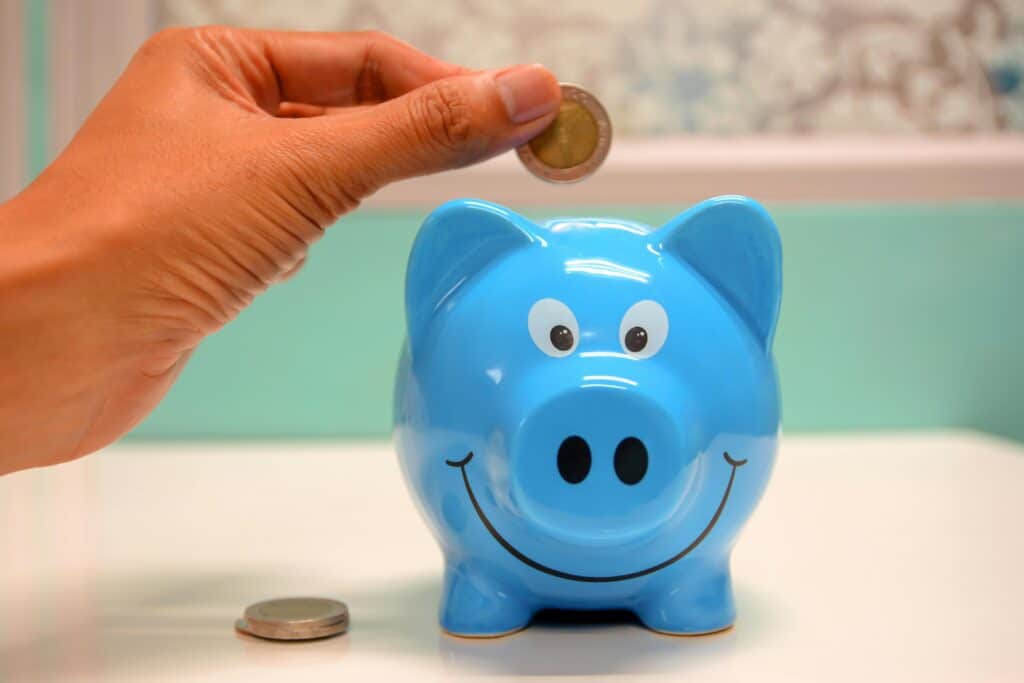pexels-maitree-rimthong-tirelire en cochon dans laquelle une personne met une pièce en euro-Bourses étudiantes en Fédération Wallonie-Bruxelles toutes les aides disponibles